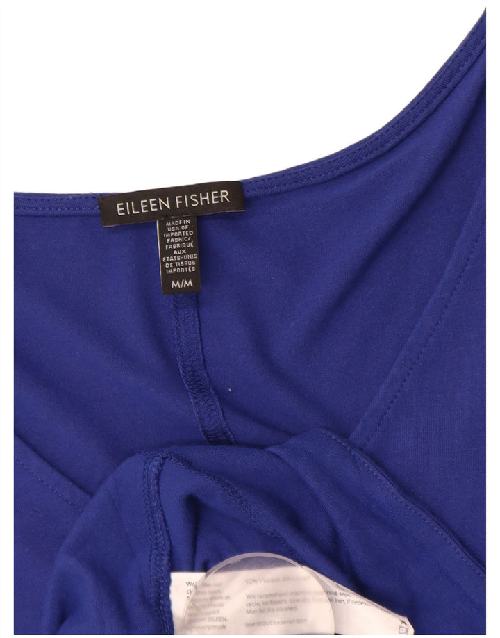 Damska sukienka o linii A bez rękawów Eileen Fisher UK 14 Średni niebieski wiskoza
