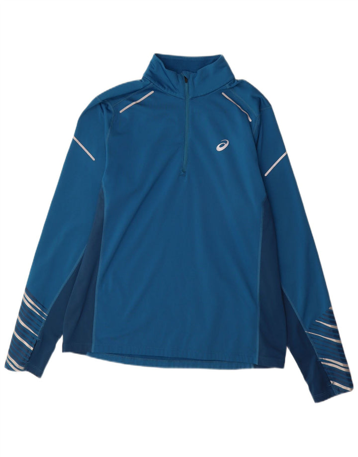 Męski sweter dresowy Asics, duży, niebieski, poliestrowy, sportowy