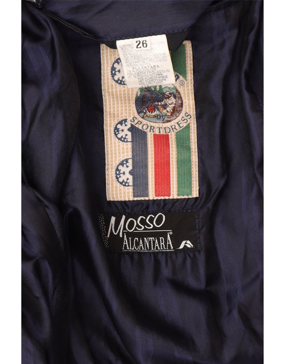 Męska kurtka bomberka VINTAGE UK 42 XL granatowa, poliestrowa