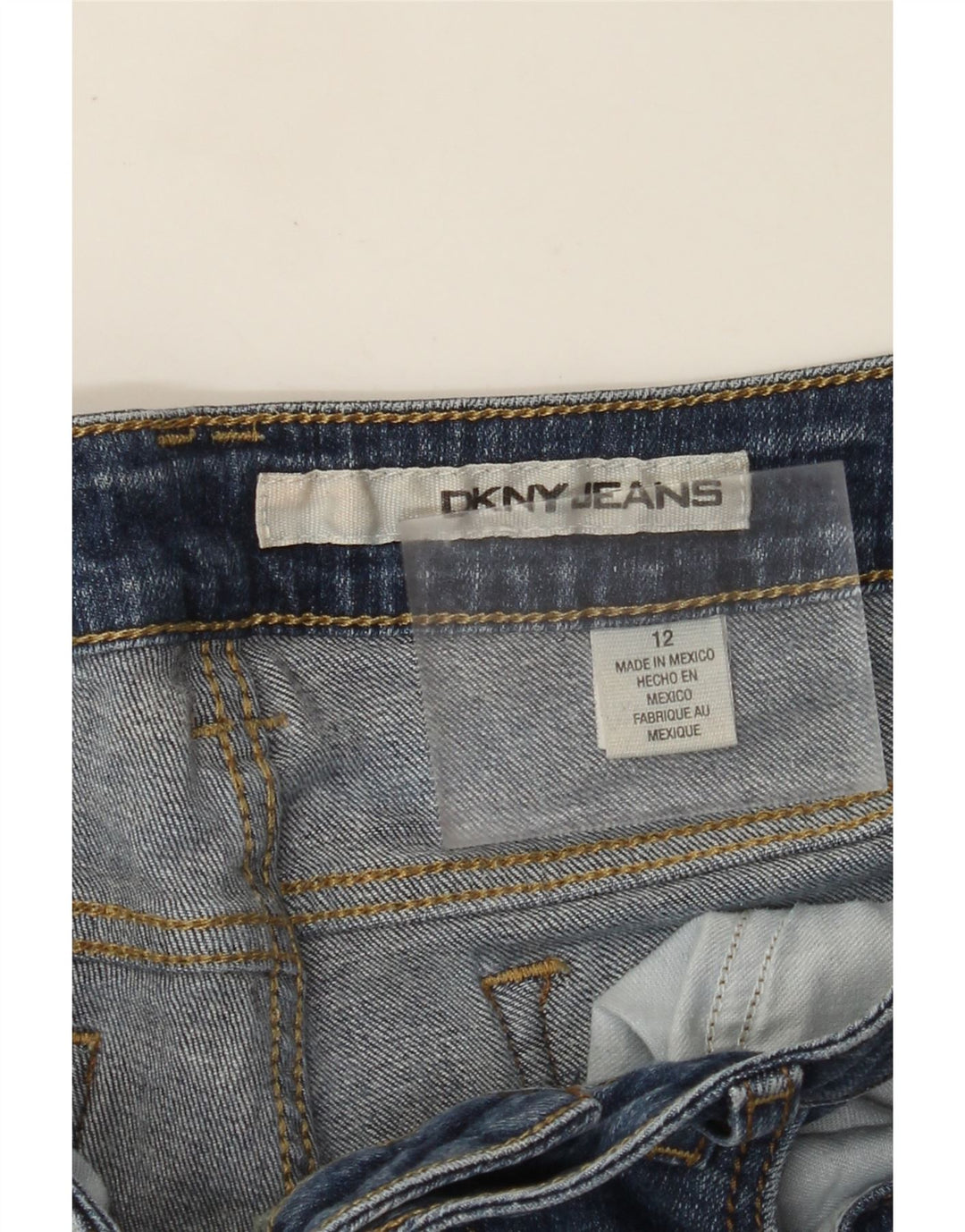 Damskie spodenki jeansowe DKNY US 12, duże, W32, niebieska bawełna