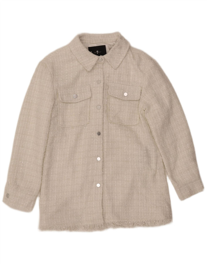 7 FOR ALL MANKIND Damska kurtka bomber UK 12 Średni biały poliester