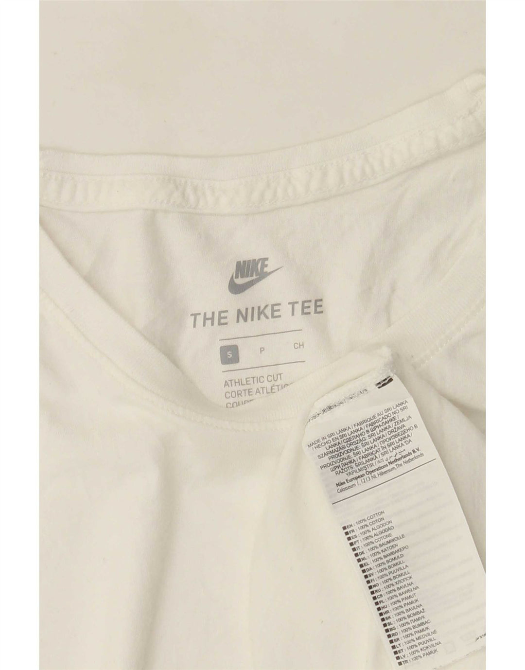Męski T-shirt Nike o sportowym kroju, mały, biały, bawełniany