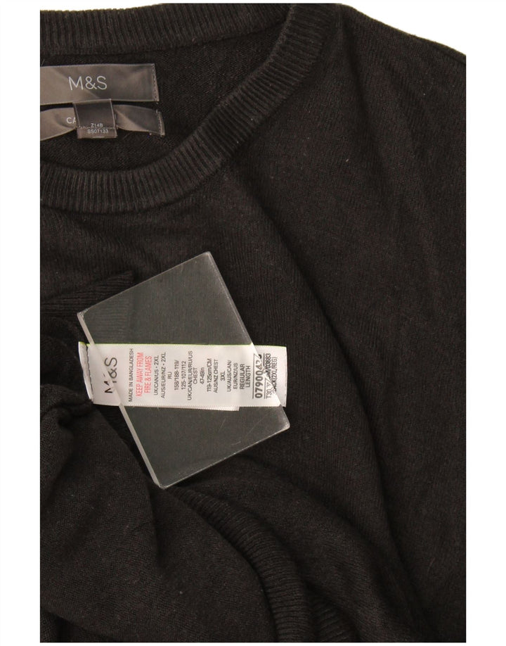 Marks & Spencer Męski sweter z okrągłym dekoltem 2XL, czarny akryl
