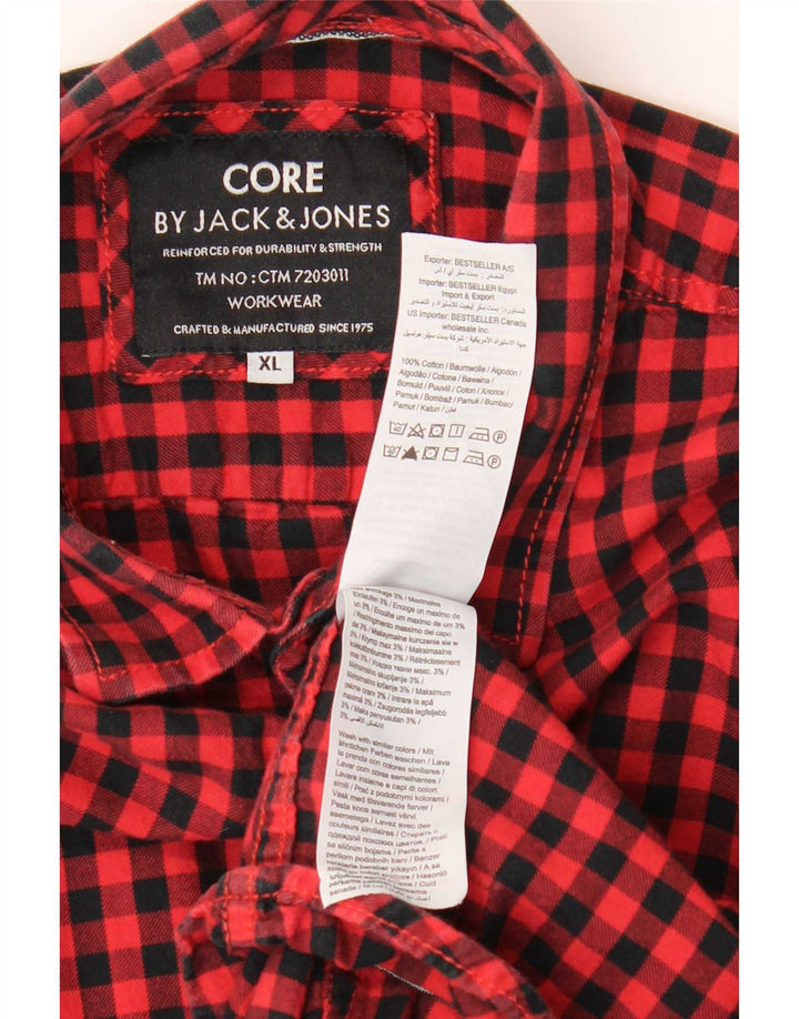Koszula męska Jack & Jones XL, bawełniana, czerwona kratka