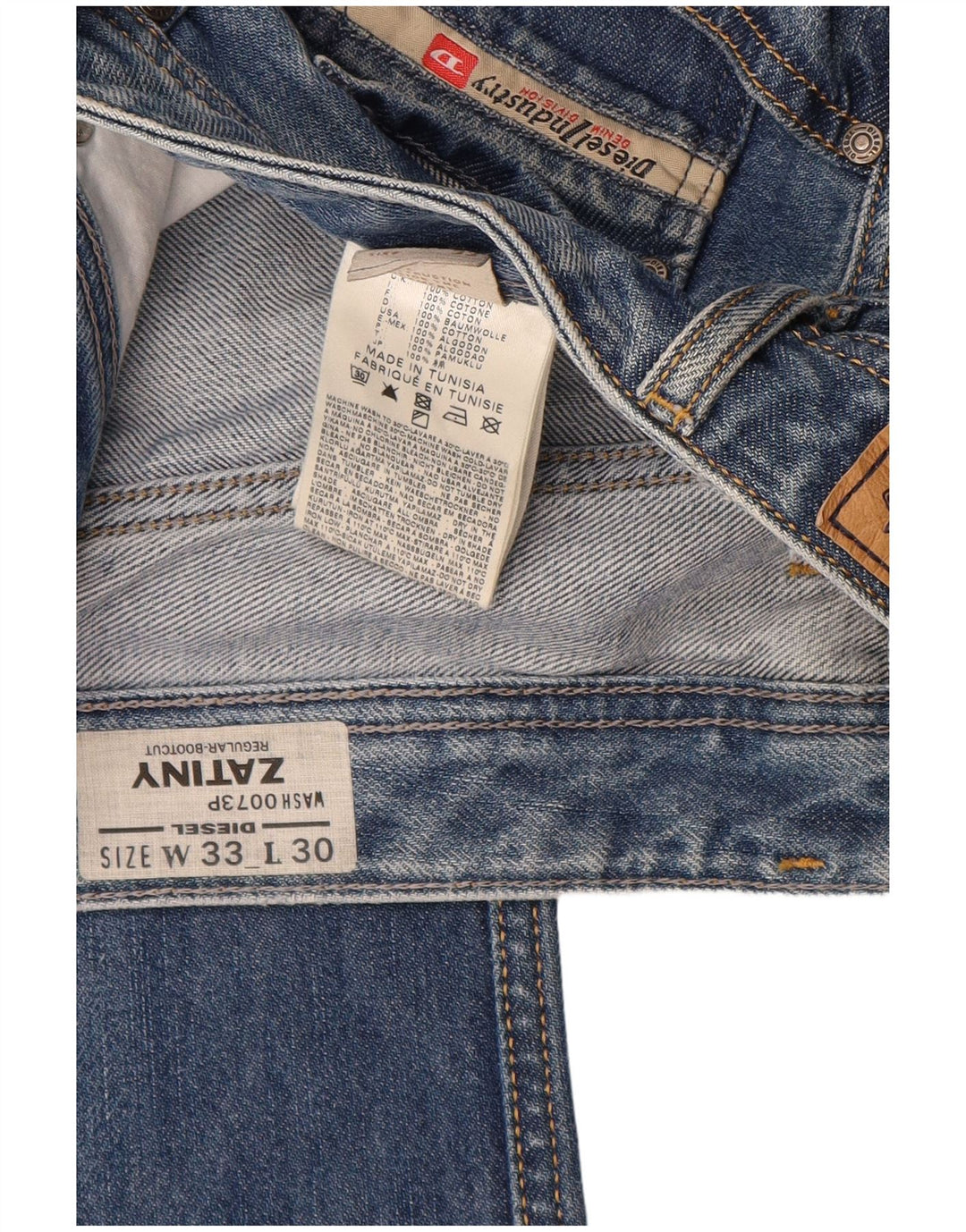 Diesel Damskie Zatiny Regular Bootcut Jeansy W33 L30 Niebieskie bawełniane