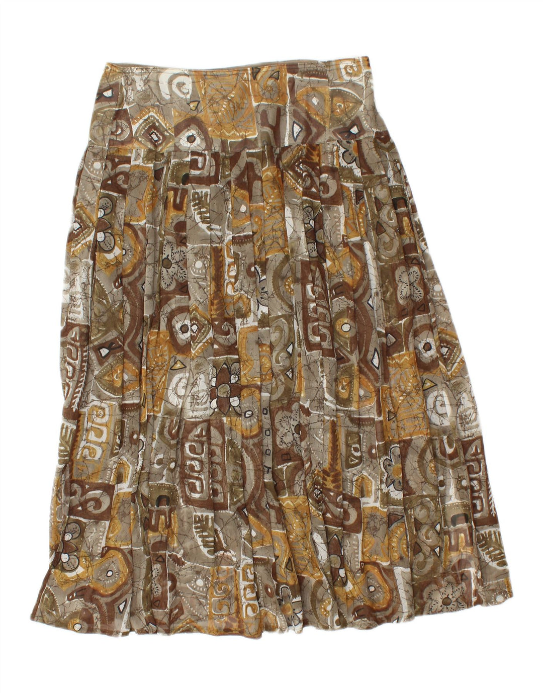 Damska plisowana spódnica w stylu vintage W30 Średni brązowy patchwork