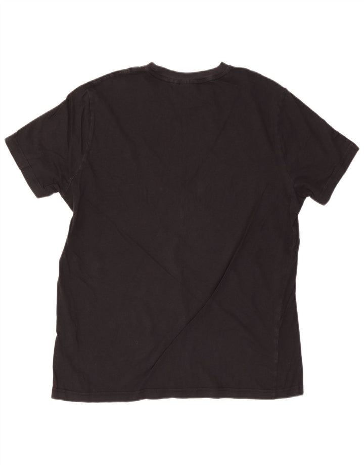 Męski T-shirt z grafiką CHAMPION, duży, czarny, bawełniany