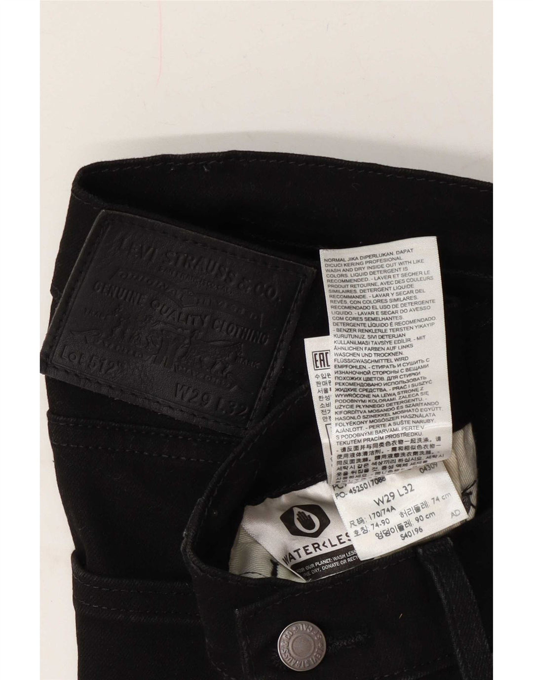 Męskie jeansy Levi's 512 Slim Tapered W29 L32 Czarna bawełna