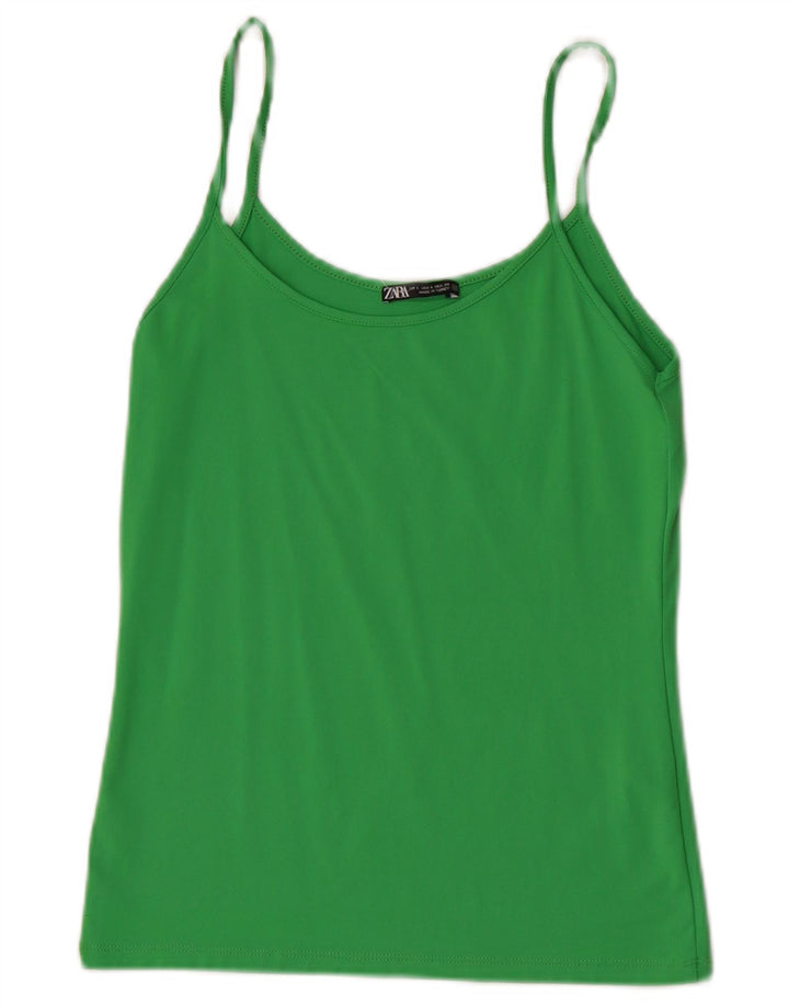 Damski top na ramiączkach Zara UK 14, duży, zielony, poliamid