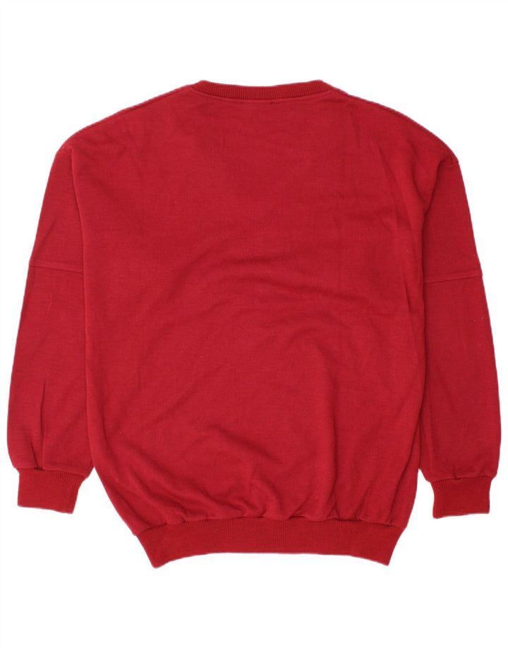 Męski sweter VINTAGE z dekoltem w kształcie litery V, duży, czerwony, poliakrylowy