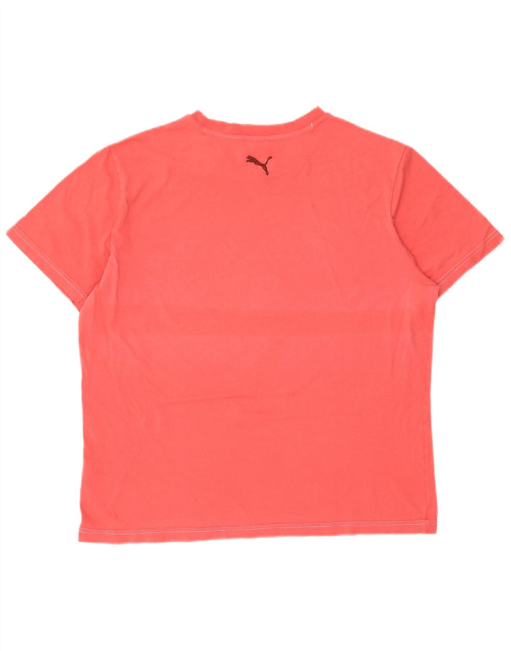 Męski T-shirt z grafiką Puma, duży, czerwony, bawełniany