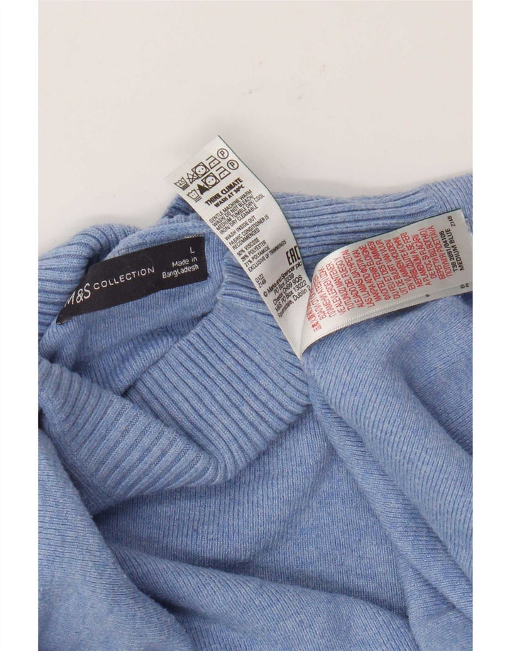 Marks & Spencer Damski sweter z golfem UK 16, duży niebieski