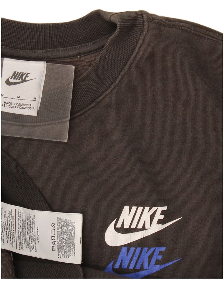 Męski sweter z grafiką Nike, średnioszary, bawełniany