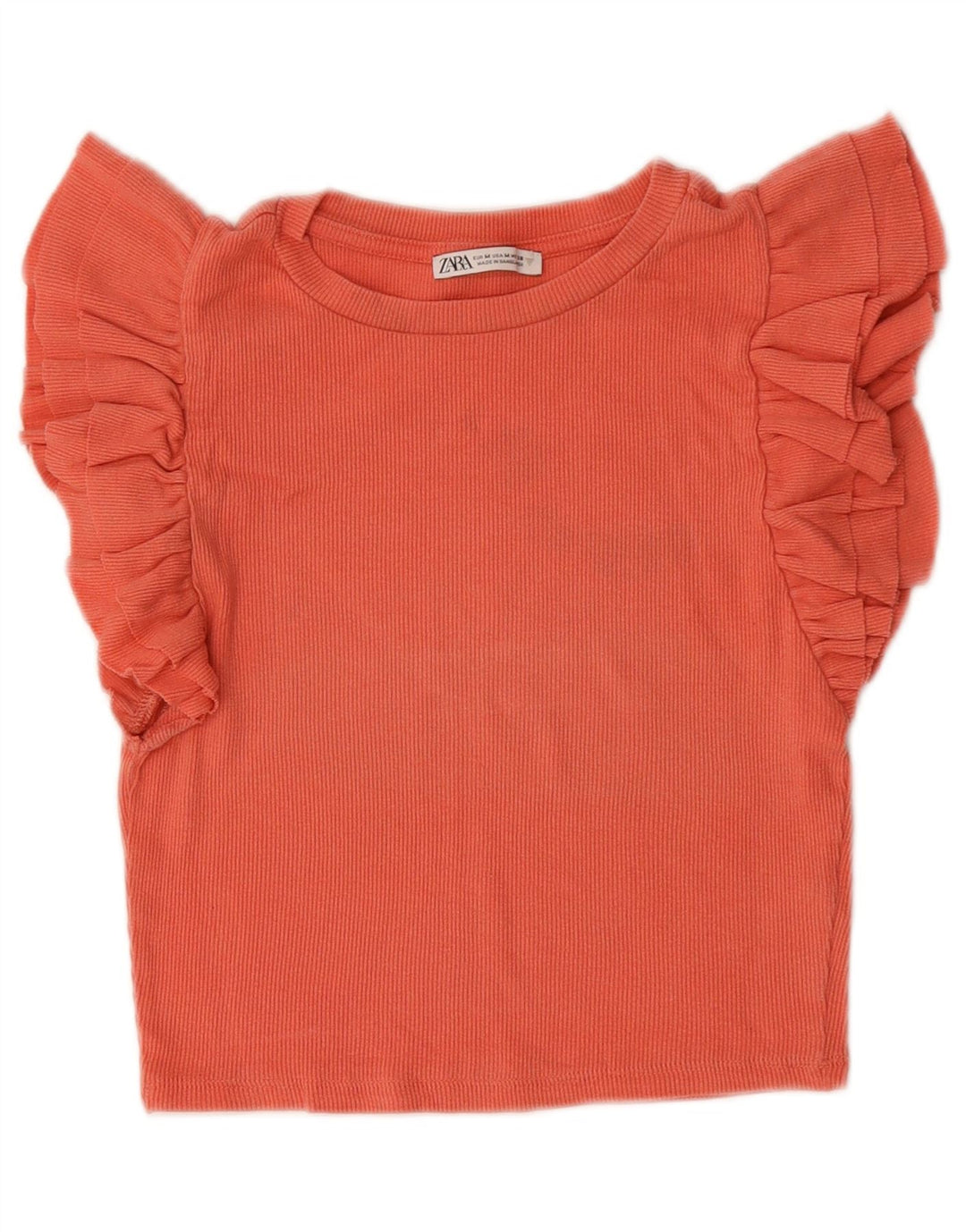 ZARA Womens Crop Top UK 12 Medium Pink Cotton