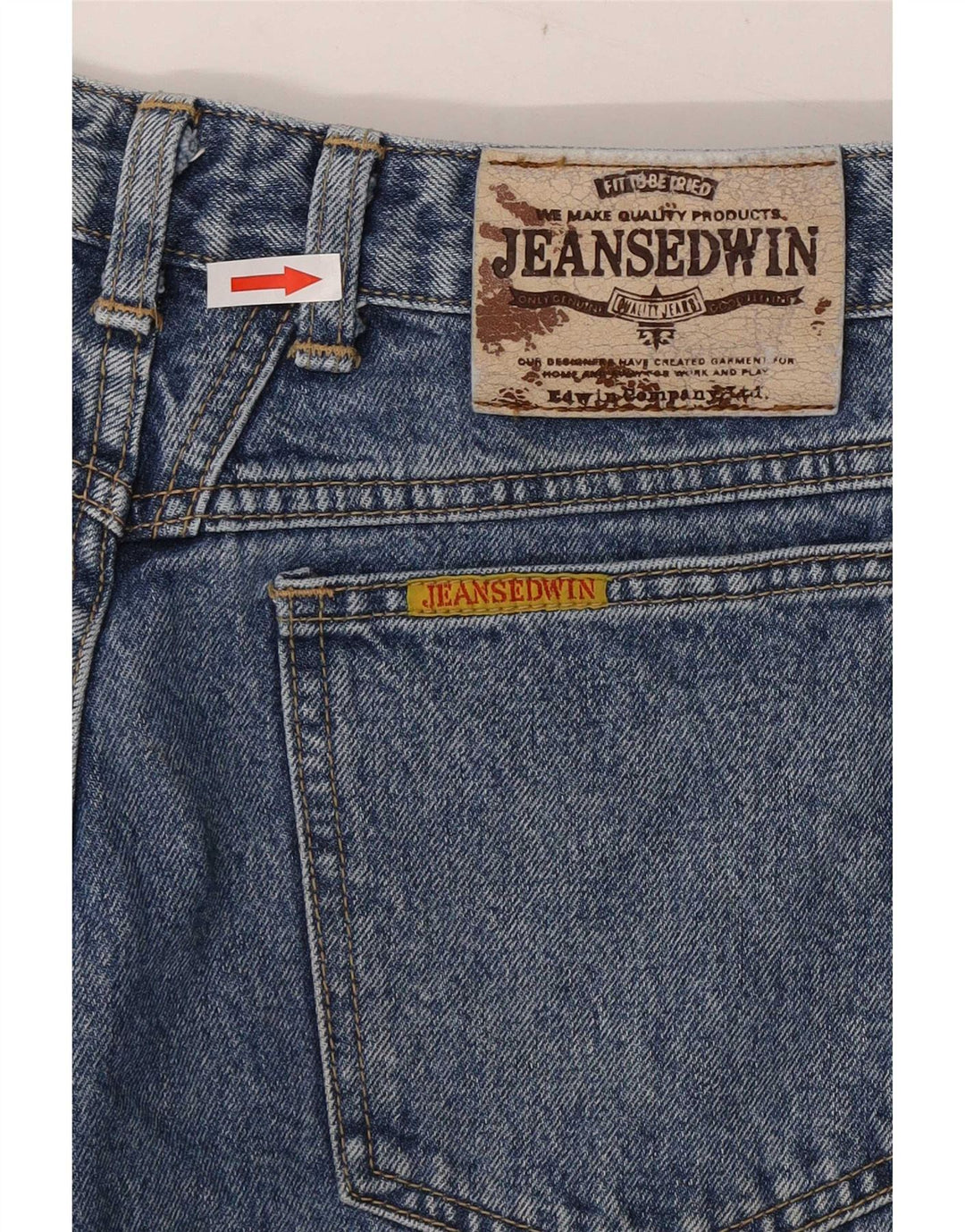 Damskie jeansy z wysokim stanem Edwin W32 L30 Niebieska bawełna