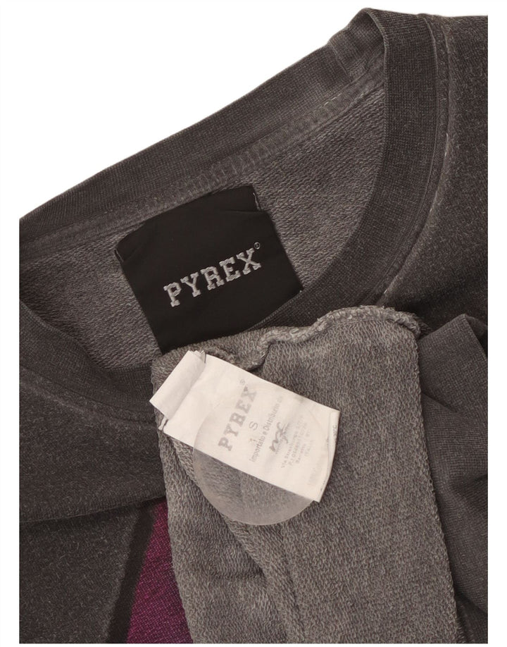 Damska bluza z grafiką Pyrex, UK 10, mała, szara bawełna