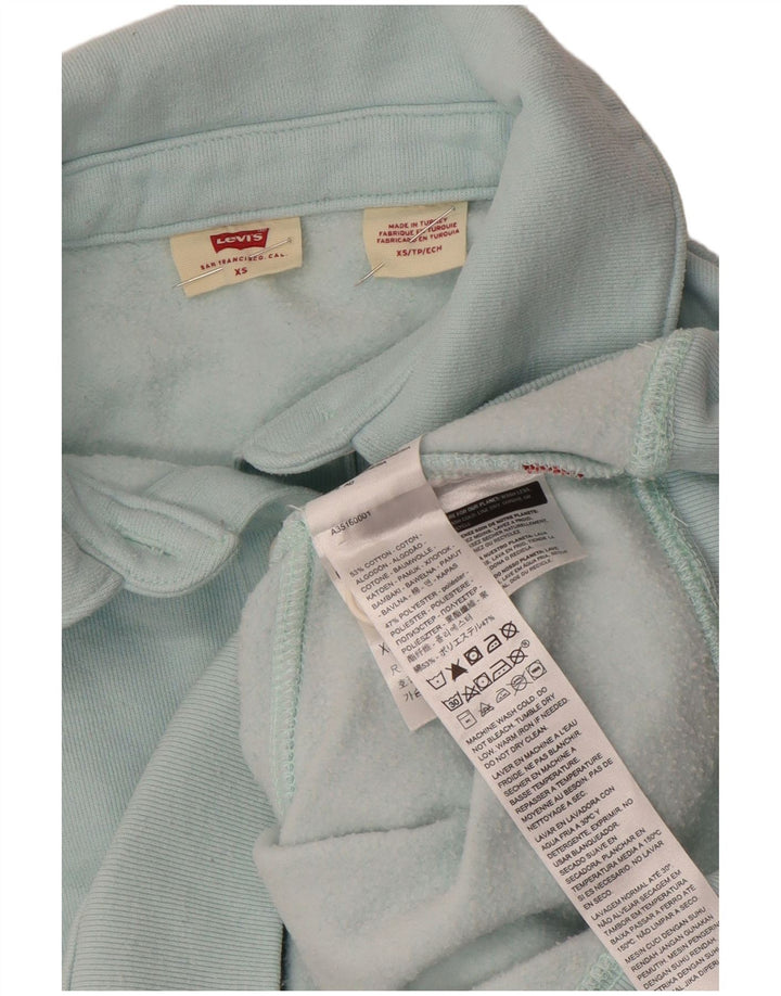 Damska bluza oversize LEVI'S Crop Polo z dekoltem w kształcie litery U, UK 6 XS, niebieska