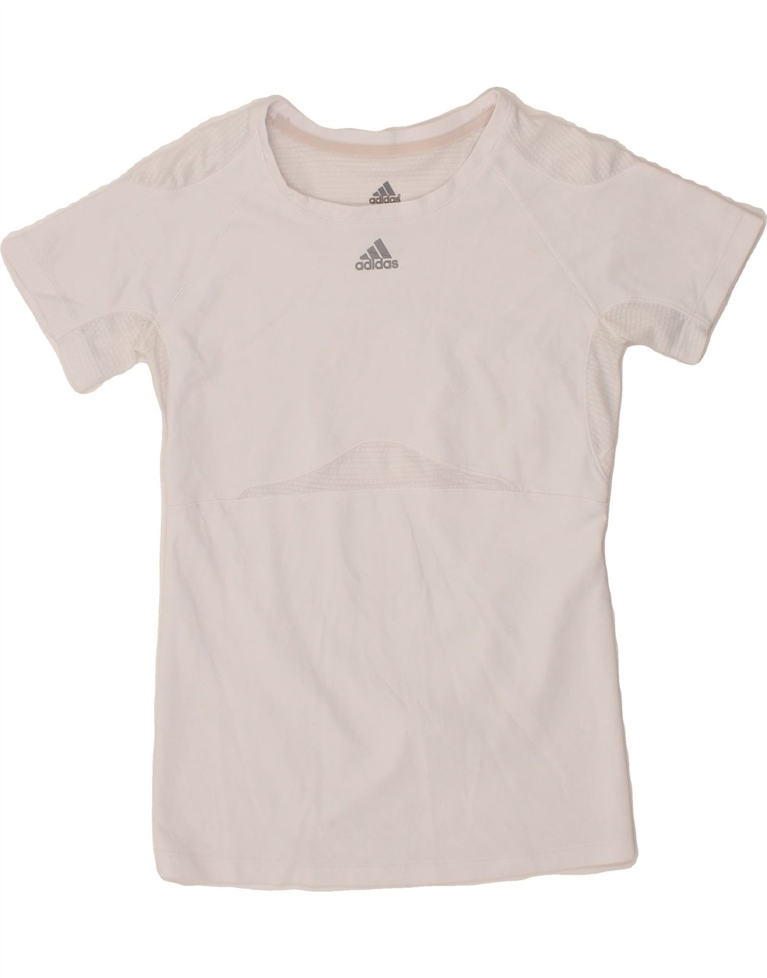 ADIDAS Womens T-Shirt Top UK 6 XS  White Polyester Vintage Adidas and Second-Hand Adidas from Messina Hembry 