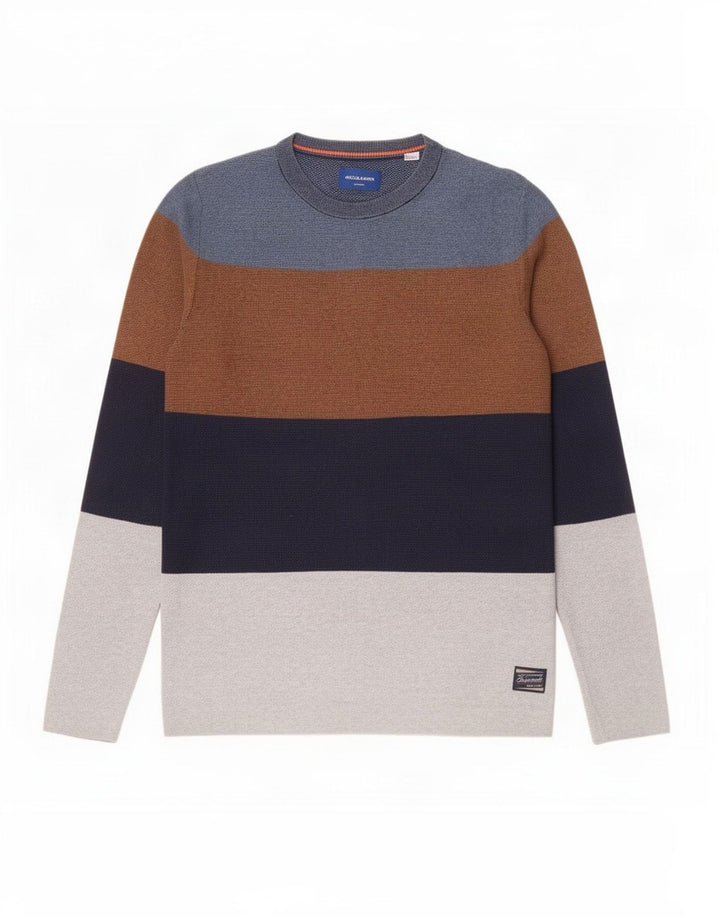 Męski sweter Jack & Jones z okrągłym dekoltem, średni, wielokolorowy blok kolorów