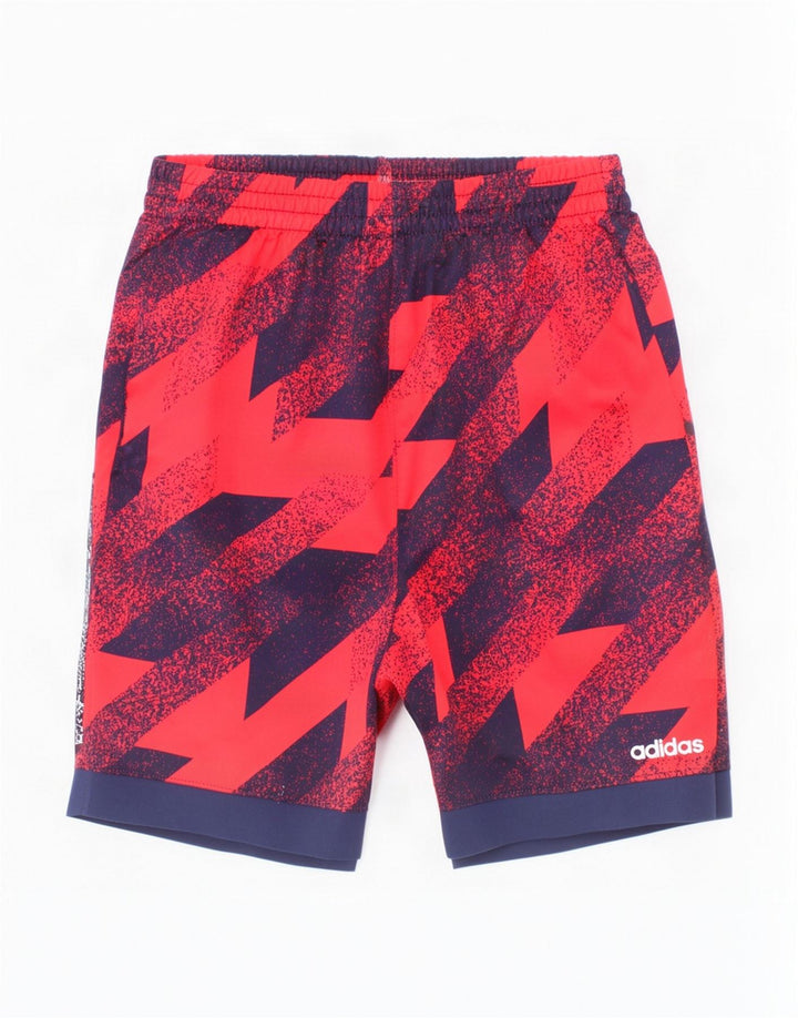 Chłopięce spodenki sportowe Adidas Climalite 6-7 lat Czerwony geometryczny poliester
