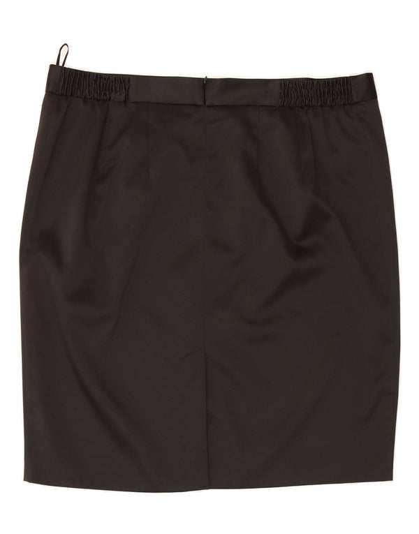 ANN HARVEY Damska prosta spódnica UK 22 2XL W44 Czarny poliester