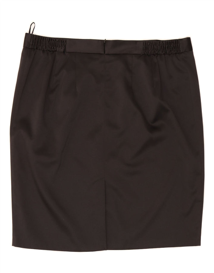 ANN HARVEY Damska prosta spódnica UK 22 2XL W44 Czarny poliester
