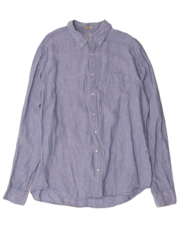 Koszula męska J. Crew Tall Classic Fit XL, niebieska lniana