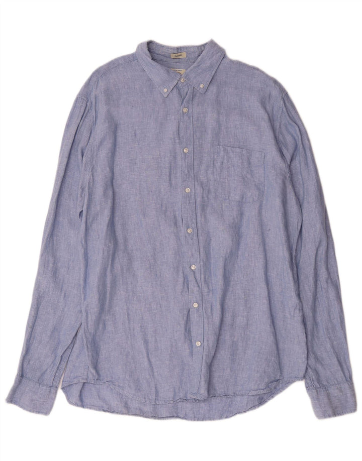 Koszula męska J. Crew Tall Classic Fit XL, niebieska lniana