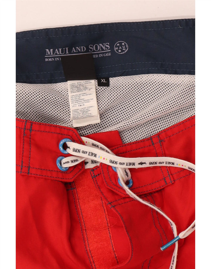 Męskie spodenki kąpielowe Maui and Sons XL, poliester w kolorze czerwonym