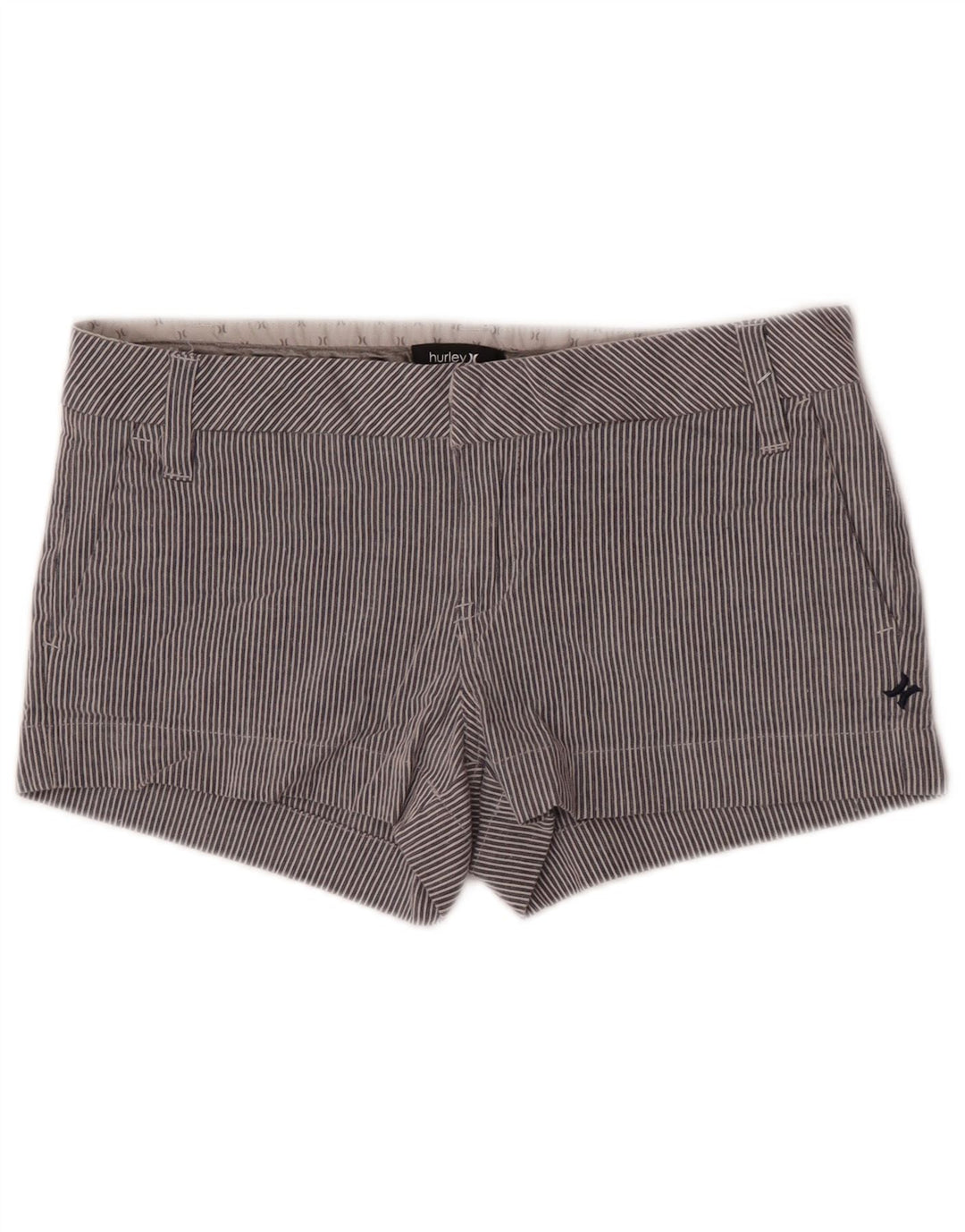 Damskie spodnie Hurley Hot Pants US 7 Medium W32, bawełniane w niebieskie paski