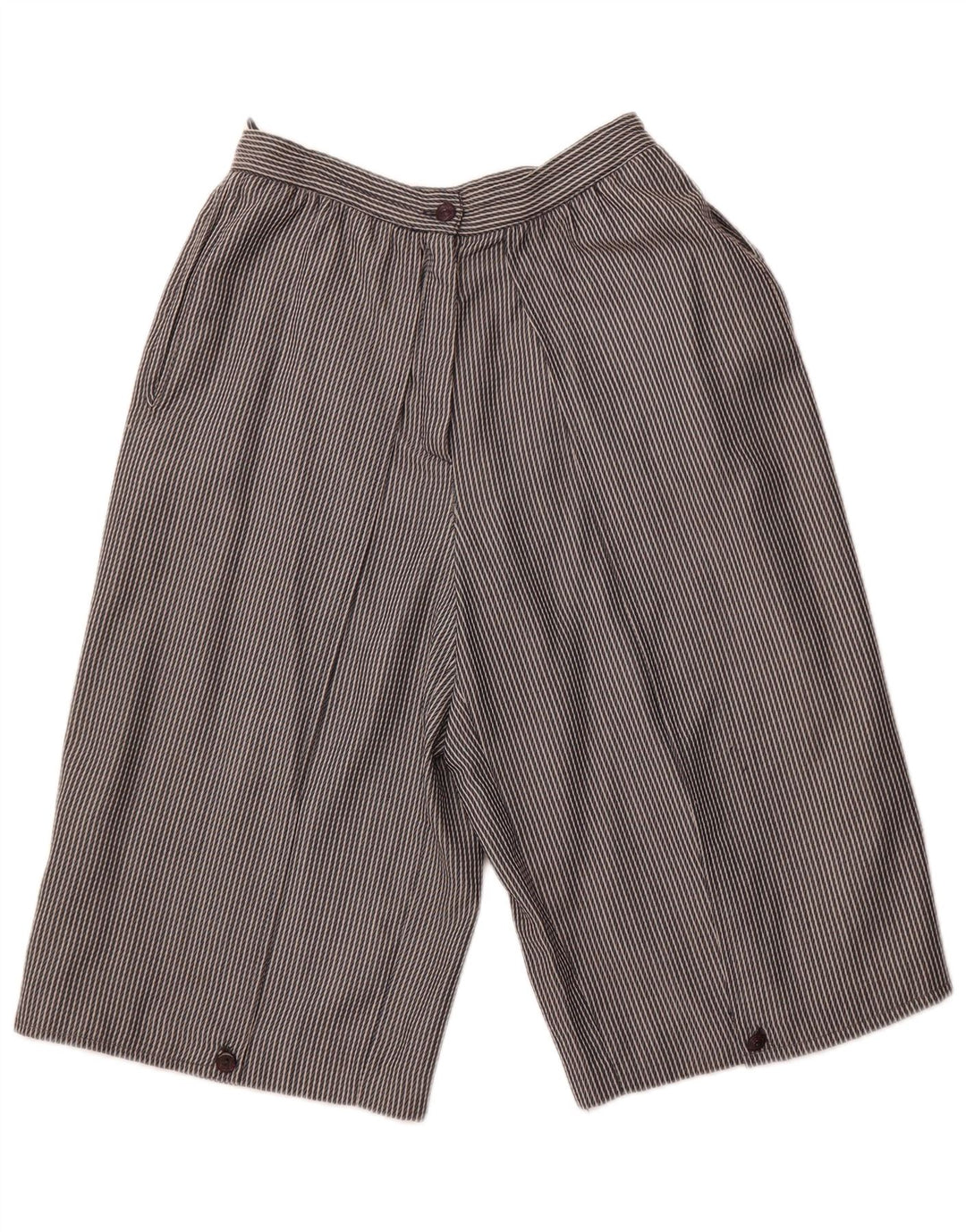 Damskie bermudy z wysokim stanem VINTAGE IT 44 Medium W26 w szare paski