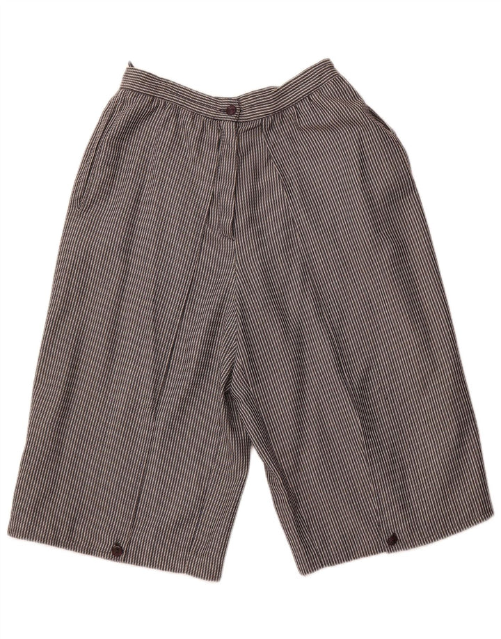 Damskie bermudy z wysokim stanem VINTAGE IT 44 Medium W26 w szare paski