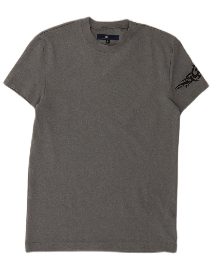 Chłopięcy T-shirt z grafiką Energie, rozmiar 13-14 lat, duży, szary poliamid