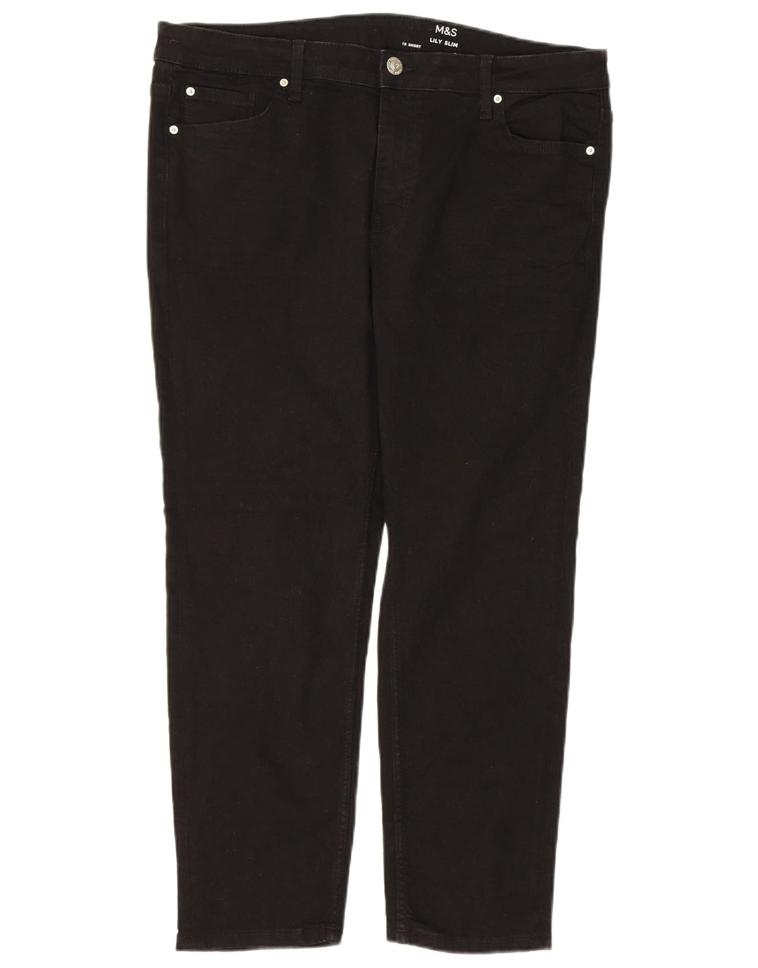 MARKS & SPENCER Damskie Lily Slim Jeans UK 18 XL W36 L26 Czarna bawełna