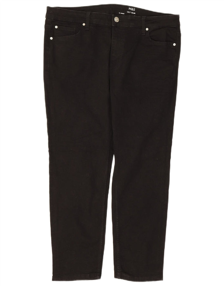 MARKS & SPENCER Damskie Lily Slim Jeans UK 18 XL W36 L26 Czarna bawełna