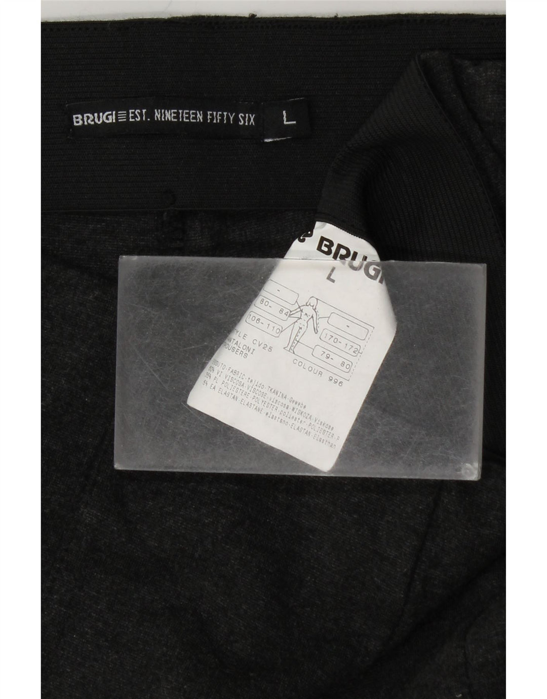 Damskie spodnie typu slim casual, BRUGI, duże W32 L28, czarna wiskoza