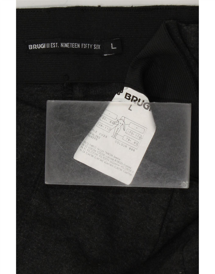 Damskie spodnie typu slim casual, BRUGI, duże W32 L28, czarna wiskoza