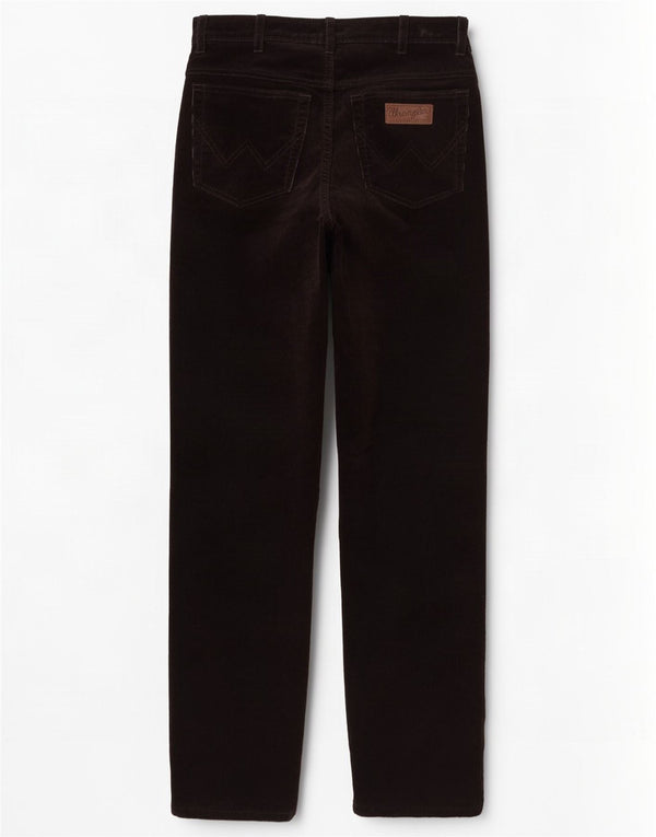 Męskie spodnie sztruksowe Wrangler Texas Stretch Straight W32 L34 Czarna bawełna