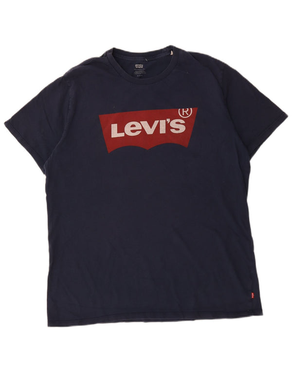 Męska koszulka z grafiką Levi's Top XL, granatowa, bawełniana