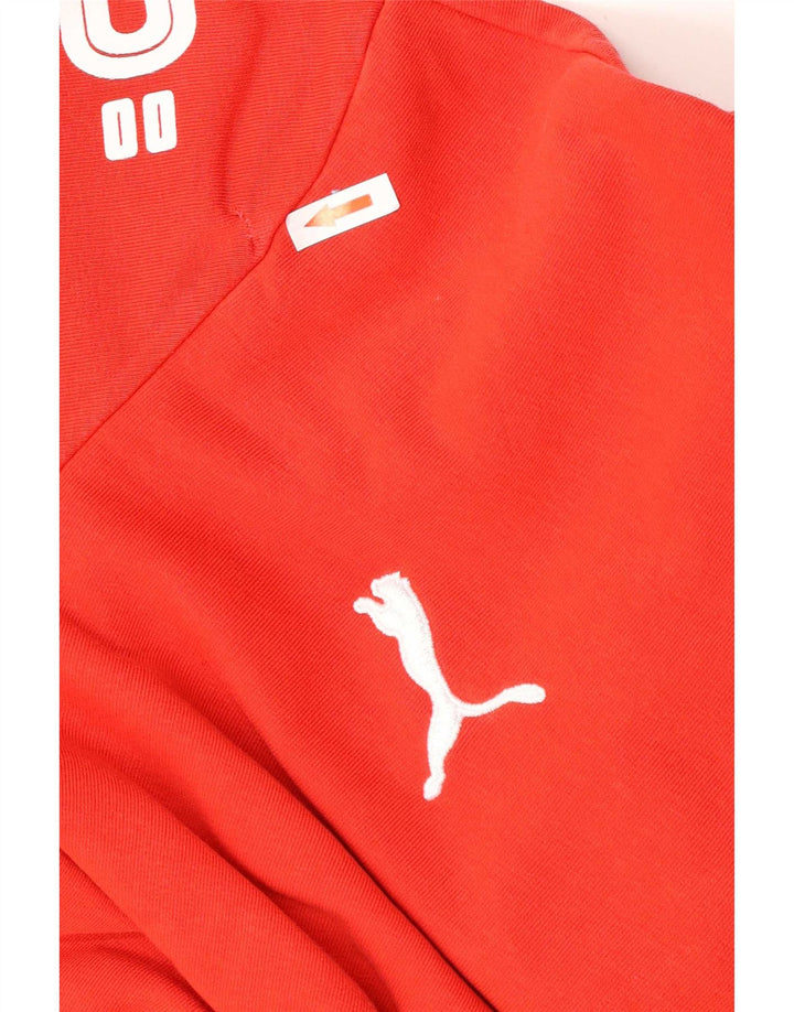 Męski sweter z kapturem Puma z grafiką, średni czerwony