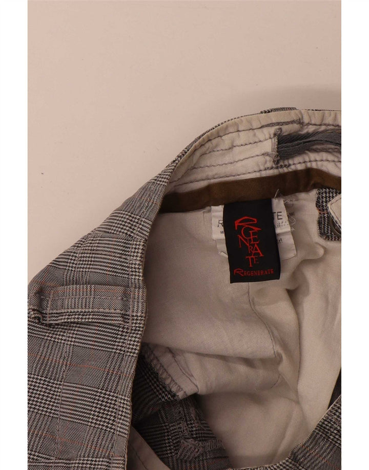 Męskie spodenki cargo w stylu vintage W30 w średnią szarą kratkę