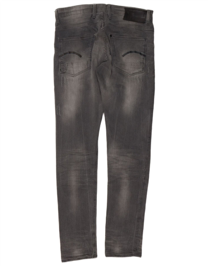 G-Star Męskie Revend Distressed Super Slim Jeansy W33 L34 Szara bawełna