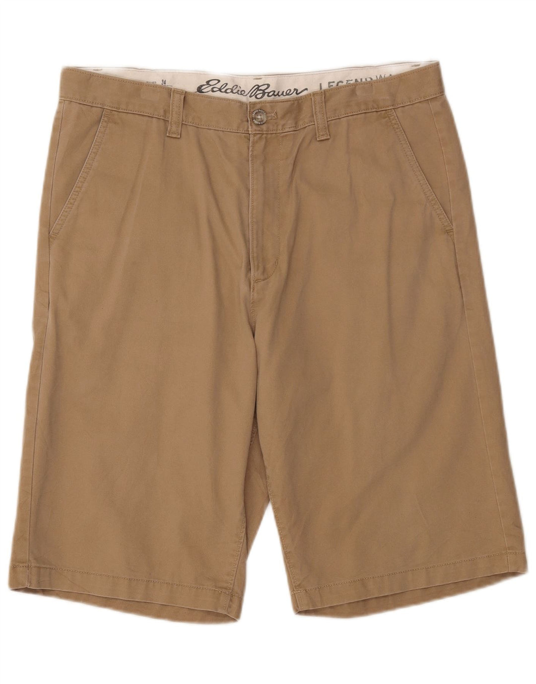 Męskie spodenki chino EDDIE BAUER W34 duże, beżowe, bawełniane