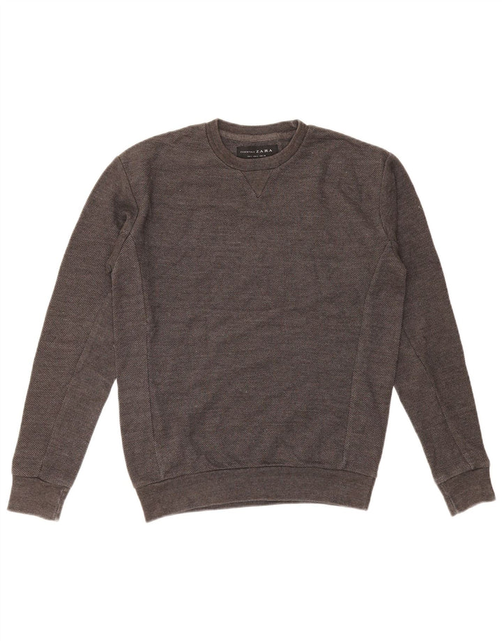 Męski sweter ZARA, mały, szary, bawełniany