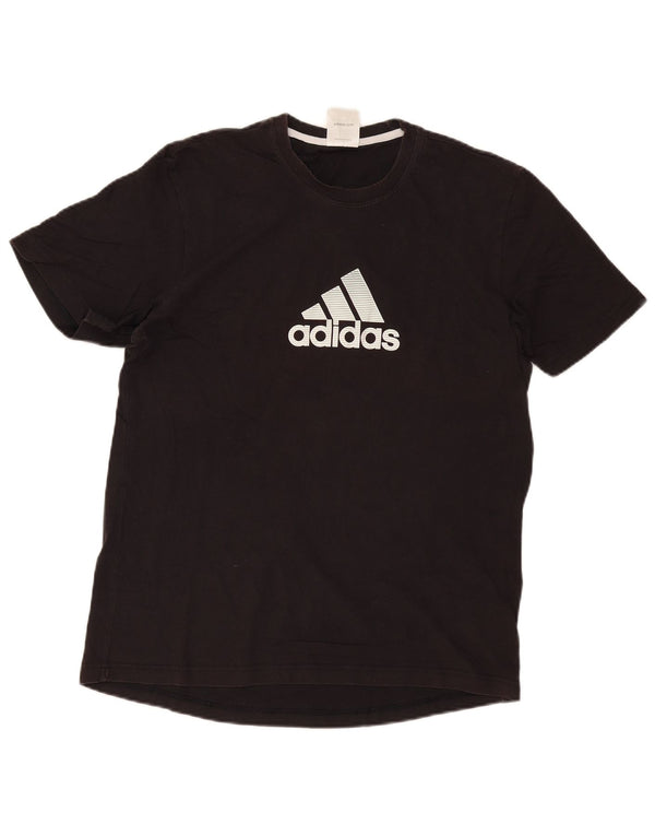 Męska koszulka graficzna Adidas Top UK 42/44, duża czarna bawełna