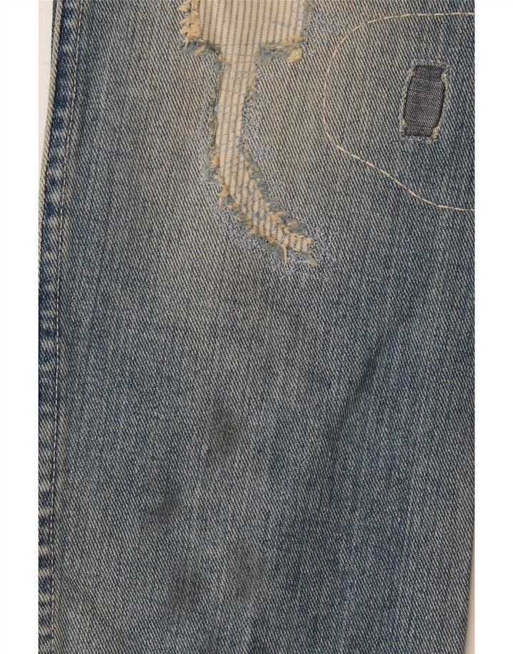 Wrangler Męskie proste dżinsy w trudnej sytuacji W29 L32 Niebieski patchwork bawełniany
