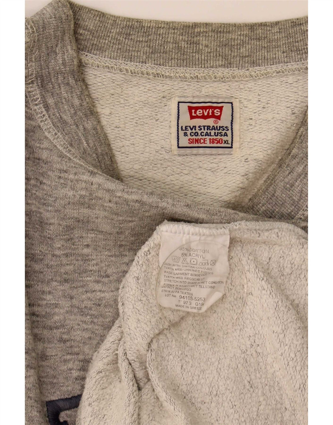 Męska bluza z grafiką Levi's XL, szara, nakrapiana bawełna