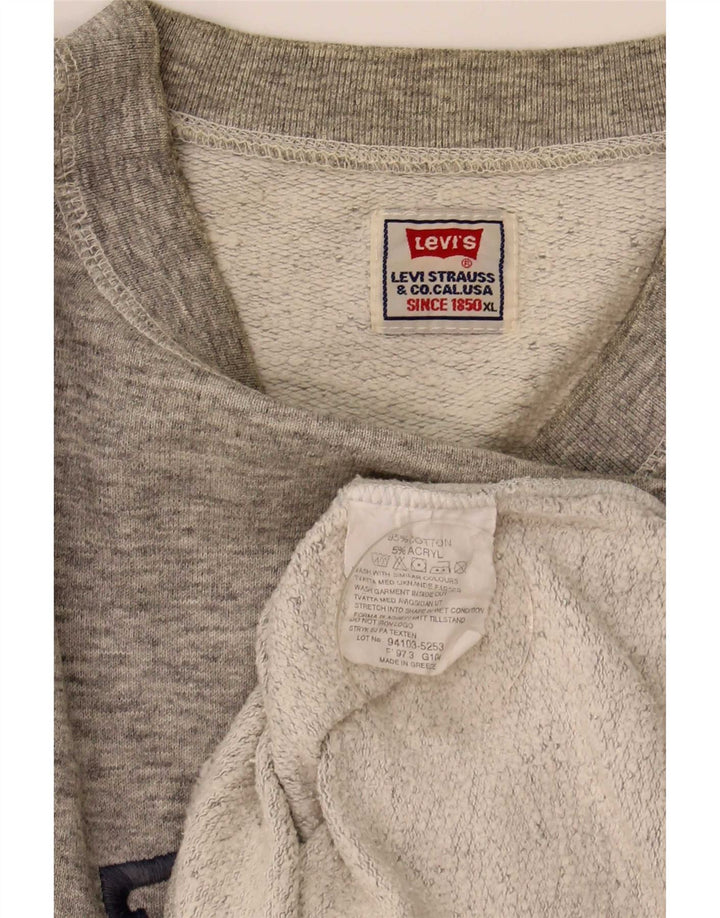 Męska bluza z grafiką Levi's XL, szara, nakrapiana bawełna