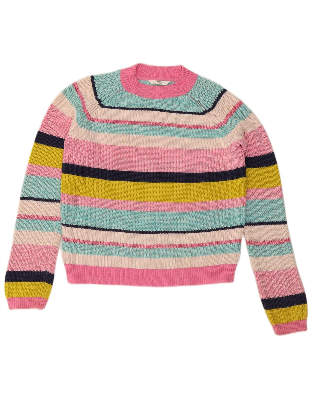 Sweter dziewczęcy Marks & Spencer z okrągłym dekoltem, 12-13 lat, wielokolorowy