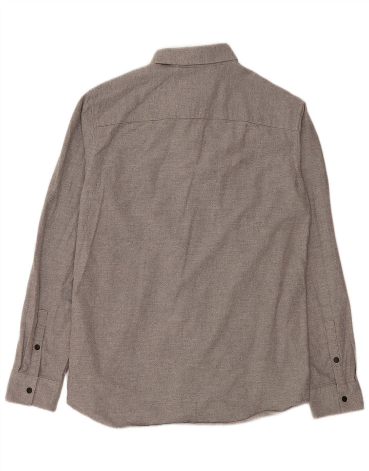 Męska koszula flanelowa JACK & JONES o regularnym kroju, średnioszara, bawełniana